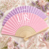 Custom Groom & Bride Name Bamboo Hand Fan Wedding Keepsake Gift CH07 180208