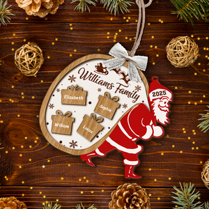 Family With Santa Claus Ornament Personalized Gift For Christmas HO82 894754