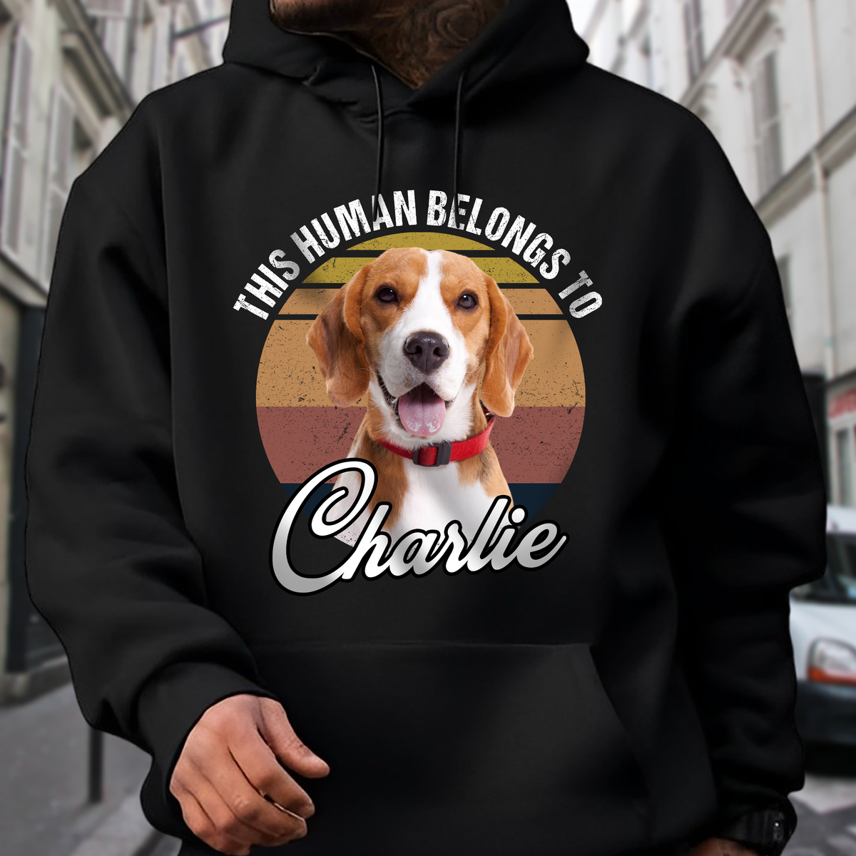 Custom Photo This Human Belongs To Dog & Cat Personalized Retro Dark Shirt CH07 896010