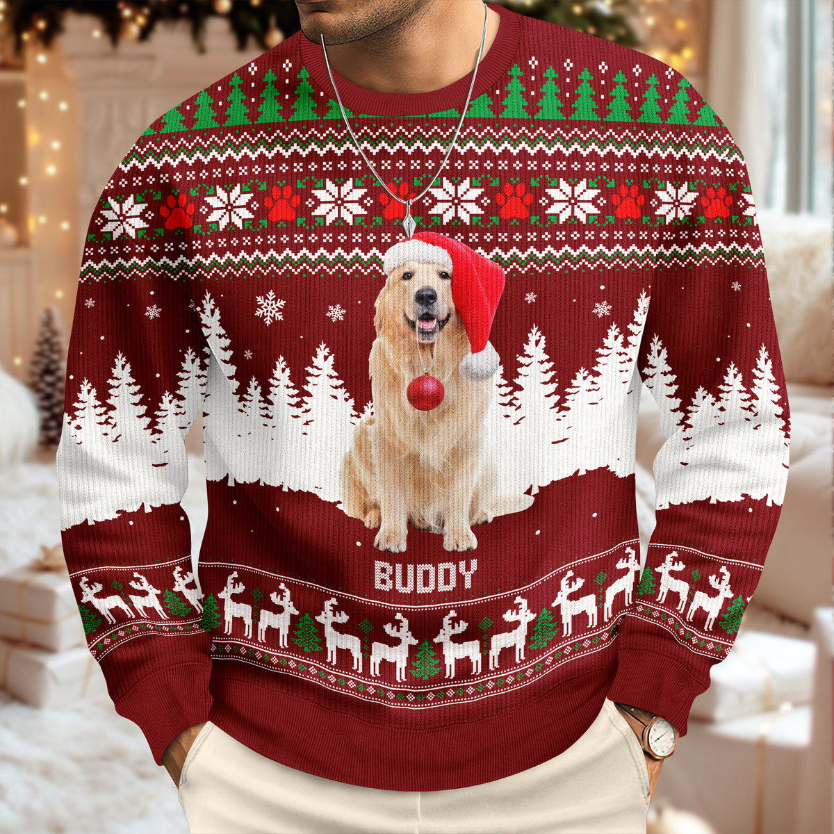 Custom Photo Dog Winter Ugly Sweater Gift For Dog Lovers HA75 897550