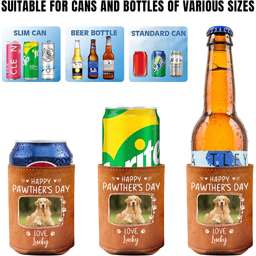 Custom Dog Cat Photo Happy Pawther’s Day Can Cooler Holder HA75 892554