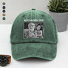 Custom Photo Best Dad Ever Washed Denim Baseball Cap HA75 921358
