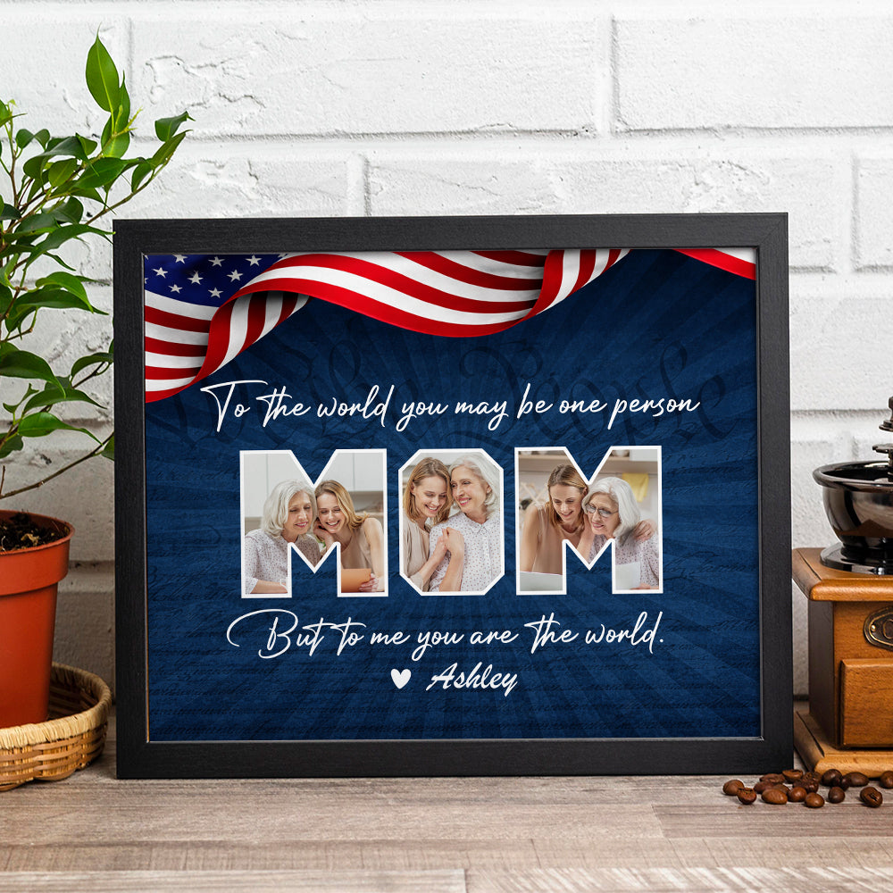 Upload Photo Happy Mother's Day US Flag Picture Frame HA75 898978