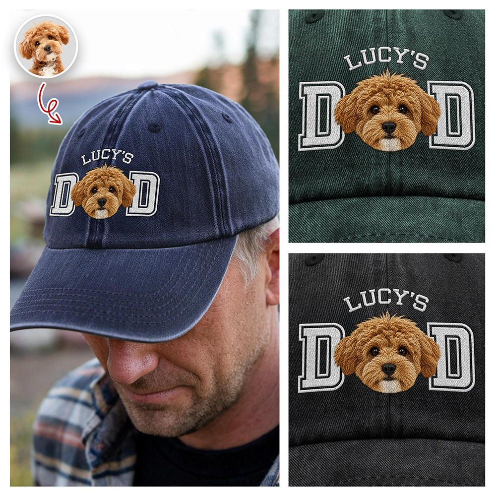 Custom Photo Dog Cat Dad Embroidered Baseball Cap - Personalized Father’s Day Gift CH07 911488