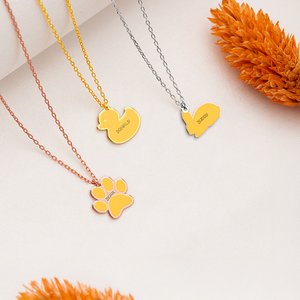 Personalized Paw Print Name Shape Necklace For Pet Lovers LM32 893423
