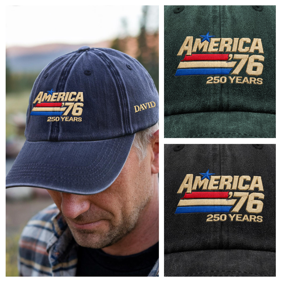 Custom Name America Anniversary Embroidered Baseball Cap TH10 169499