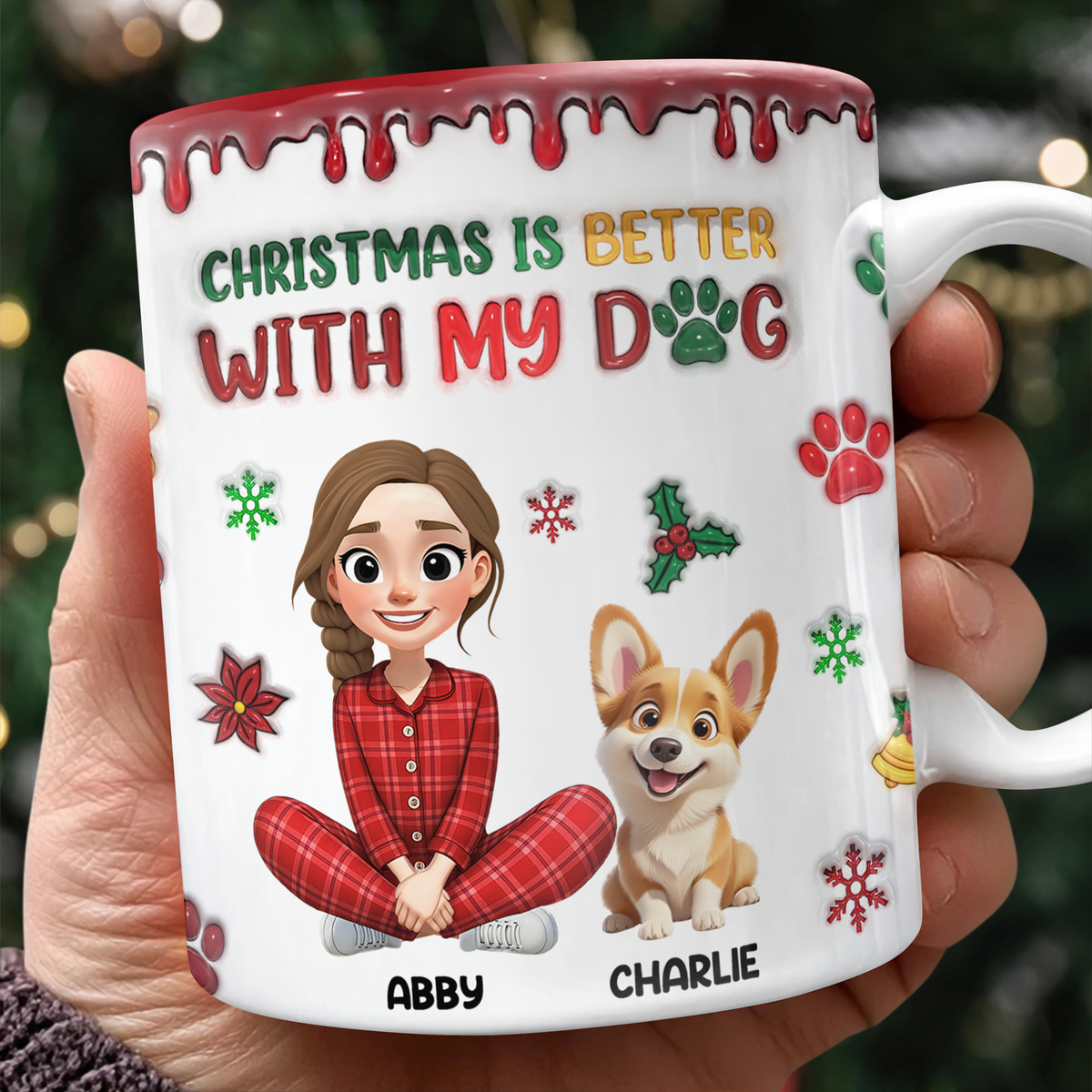 Custom Pet Photo Life Is Better With My Dogs Personalized 3D Inflated Effect Mug CH07 896556