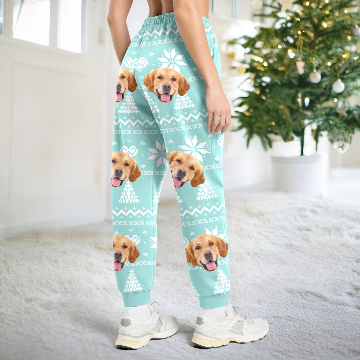 Christmas Is Coming Aztec Pattern - Custom Dog Face Photo Sweatpants Christmas Gift For Dog Lovers CH07 896326