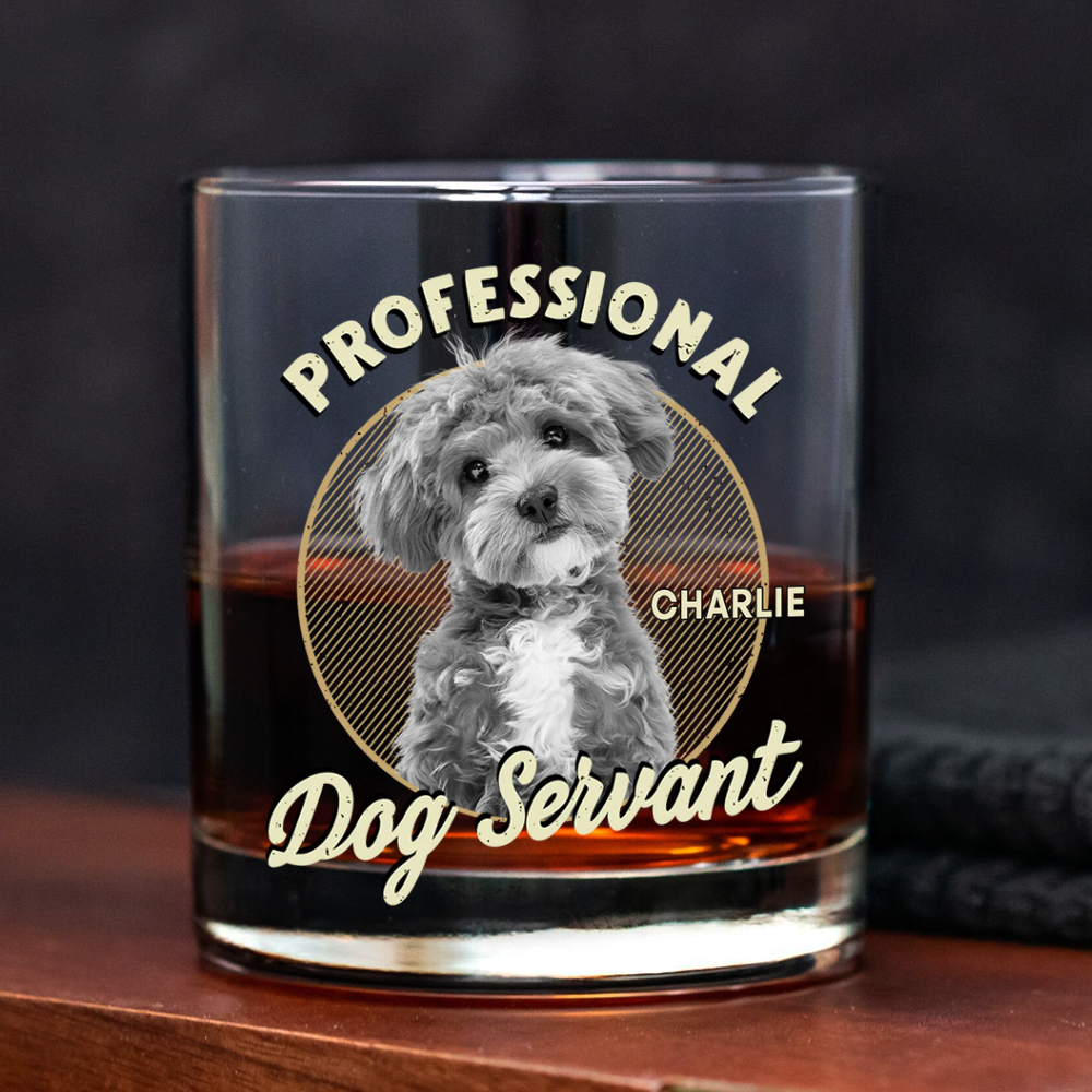 Custom Photo Servant Of Dog Cat Whiskey Glass Gift For Dog Cat Lovers HO82 893962