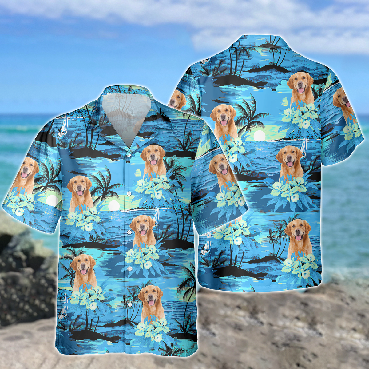 Custom Dog Cat Photo Summer Beach Hawaii Shirt Gift For Dog Cat Lovers HO82 894316