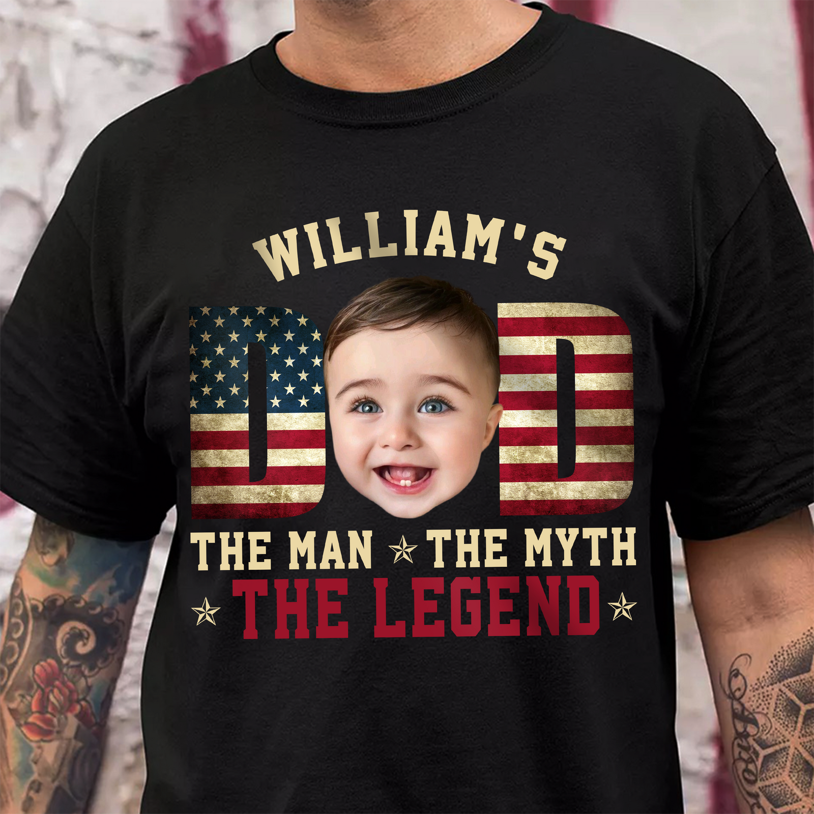 Custom Kid Photo - Dad, The Man The Myth The Legend Dad Shirt HA75 892416