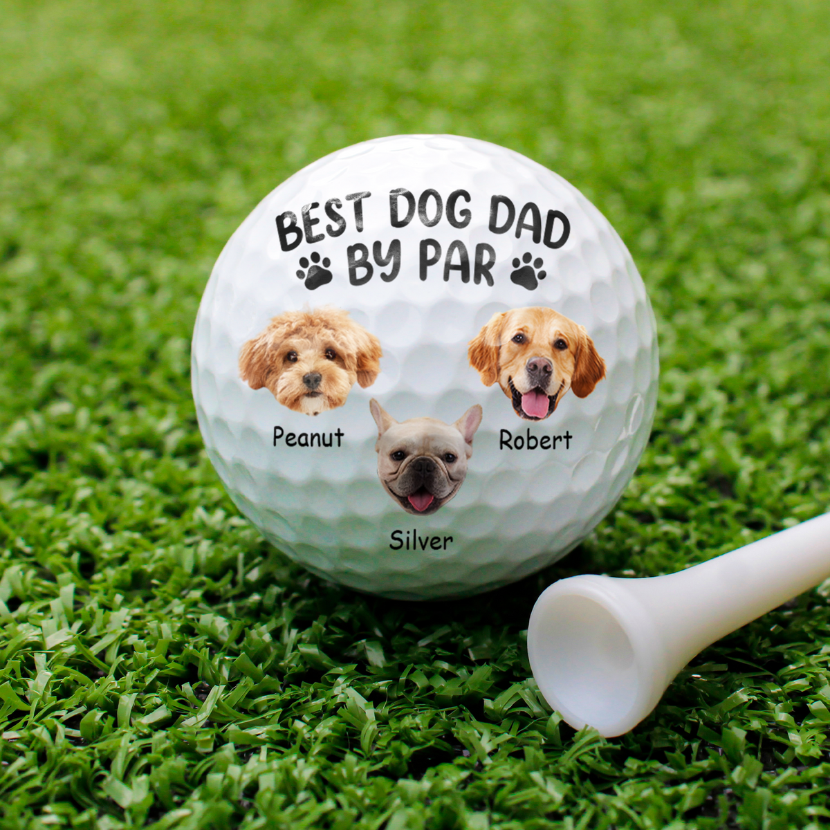 Custom Cute Pet Face Best Dog Dad By Par Golf Ball LM32 893473