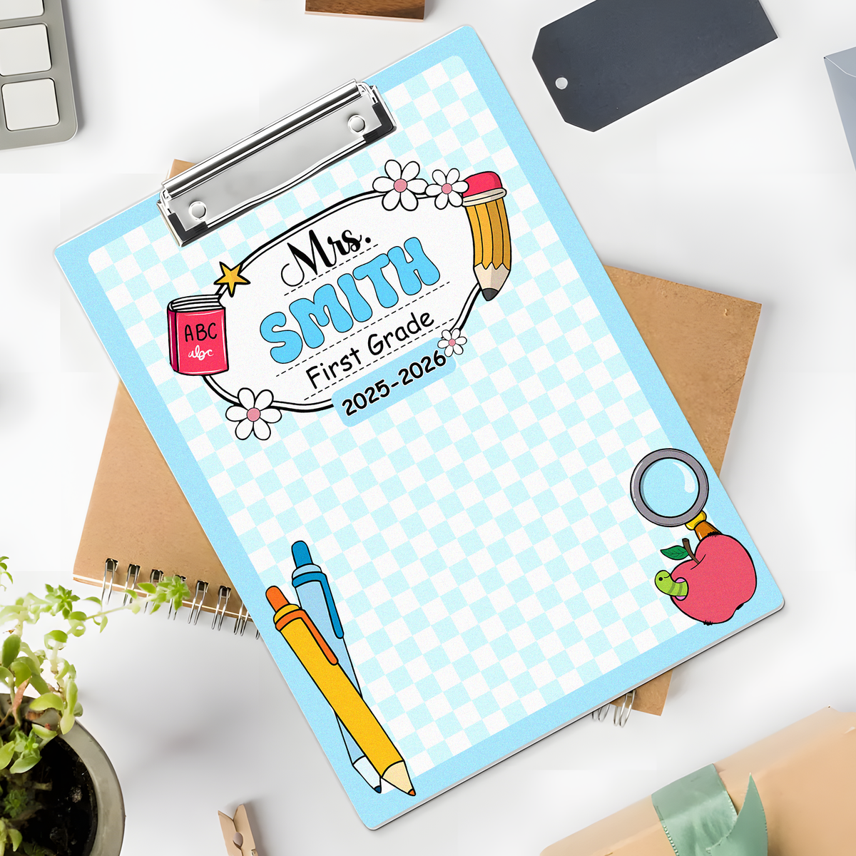 Custom Teacher Name Composition Style Clipboard Back To School Gift HO82 894308