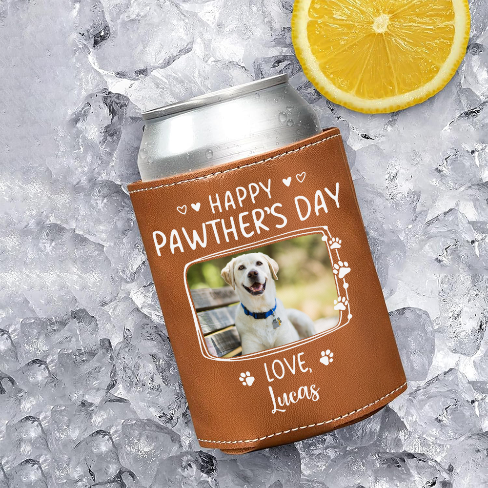 Custom Dog Cat Photo Happy Pawther’s Day Can Cooler Holder HA75 892554