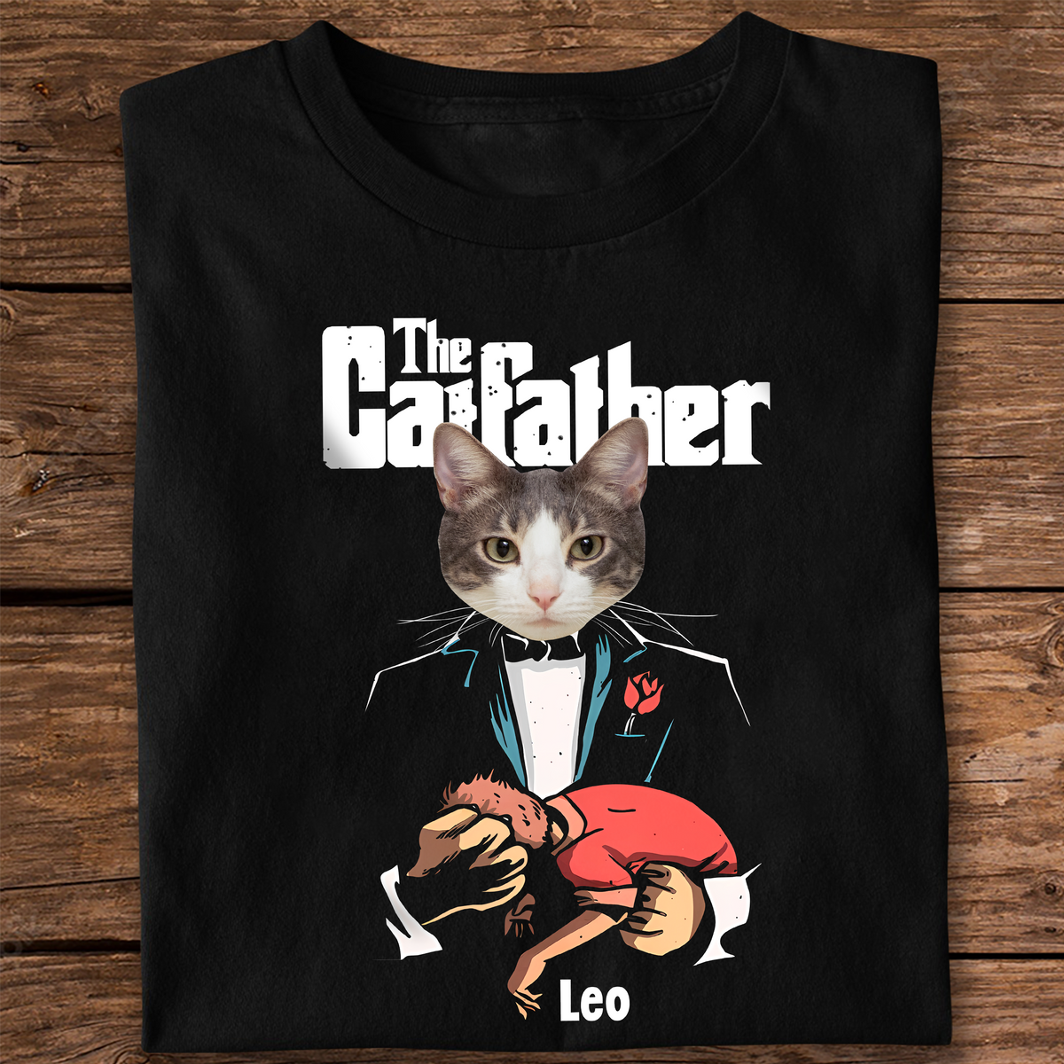 Custom Cat Face Photo The Catfather Shirt Personalized Gift For Dad HO82 893848