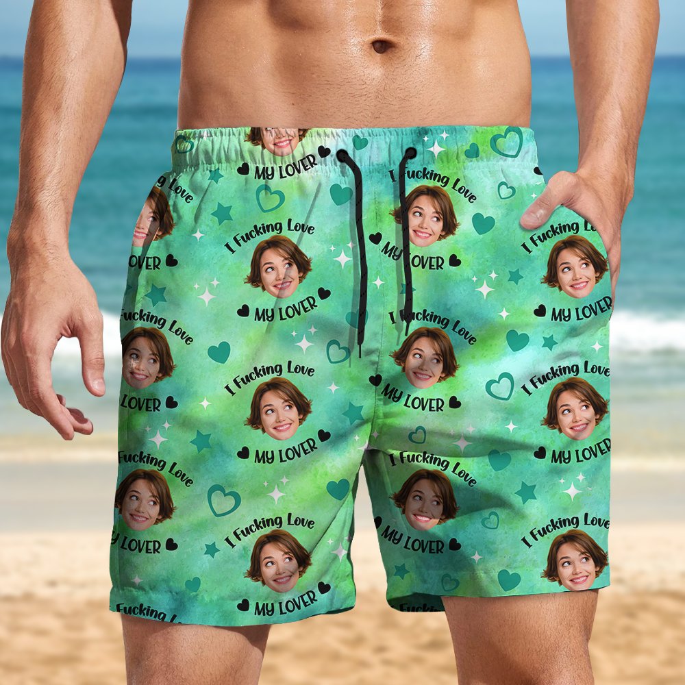 Custom Photo I Fking Love My Lover Beach Short For Couple TH10 892825