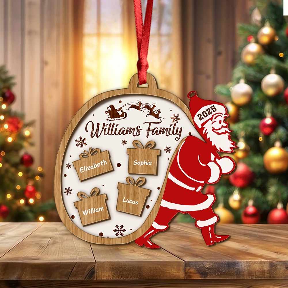 Family With Santa Claus Ornament Personalized Gift For Christmas HO82 894754