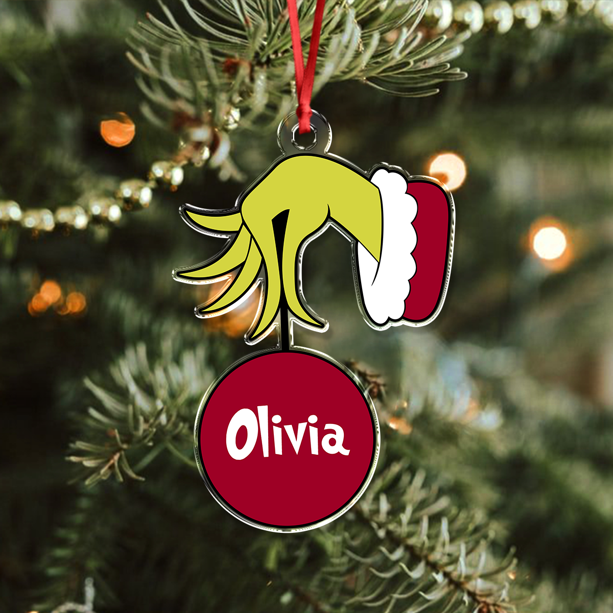 Personalized Elf Hold Christmas Ball Acrylic Ornament TH10 896391