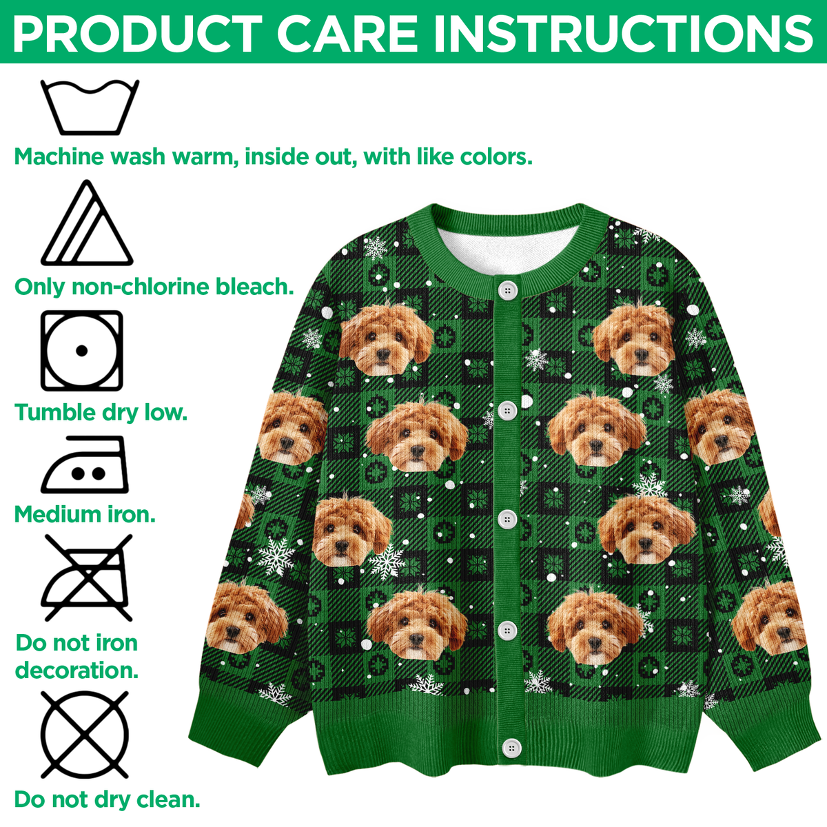 Custom Buddy Photo Christmas Snow Cardigan CH07 899584