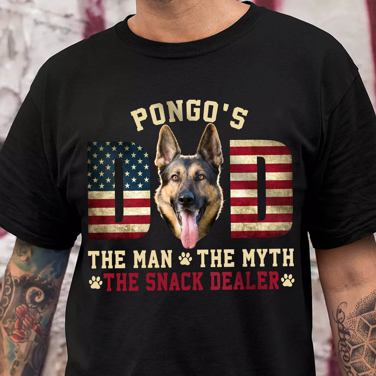 Custom Photo Dog - Dog's Dad The Man The Myth The Dealer American Flag Dad Shirt HA75 892440