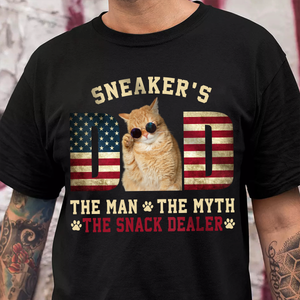 Custom Photo Cat - Cat's Dad The Man The Myth The Dealer American Flag Dad Shirt HA75 892442