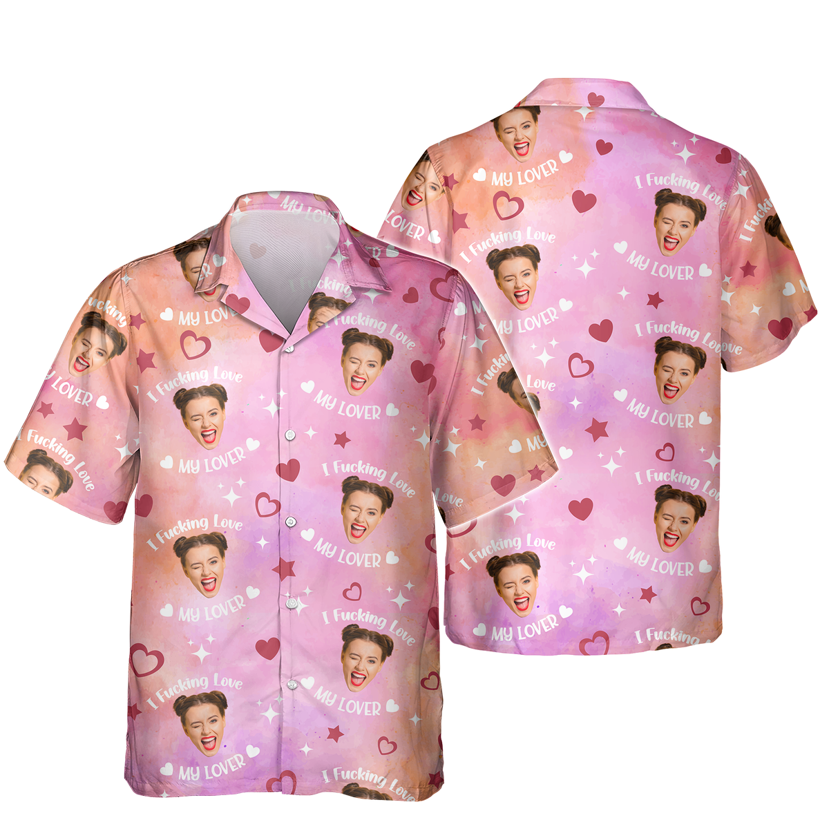 Custom Photo I Fking Love My Lover Hawaii Shirt For Couple TH10 892823