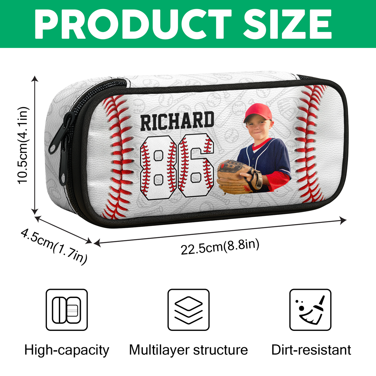Custom Photo Baseball Lovers Pencil Case Personalized Back To School Gift CH07 896260