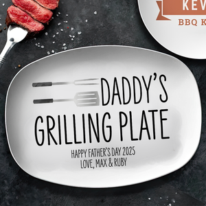 Daddy's Grilling Plate Platter Personalized Gift For Father's Day, BBQ Lovers HO82 894004
