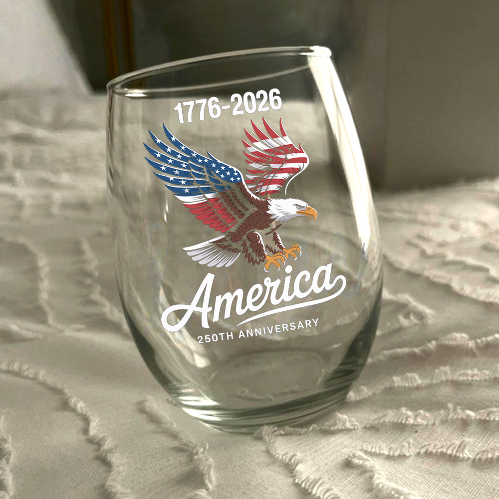 Celebrate 250 Years of America USA Anniversary 1776-2026 Wine Glass HO82 894482