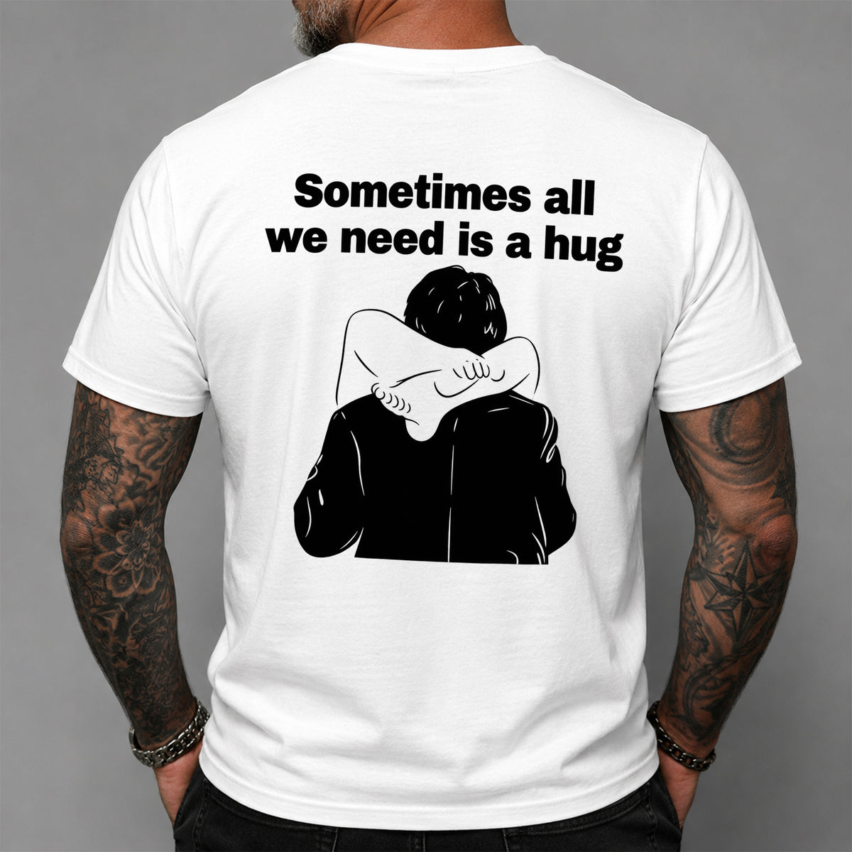 Sometimes All We Need Is A Hug Funny Back Shirt For Couple TH10 171031