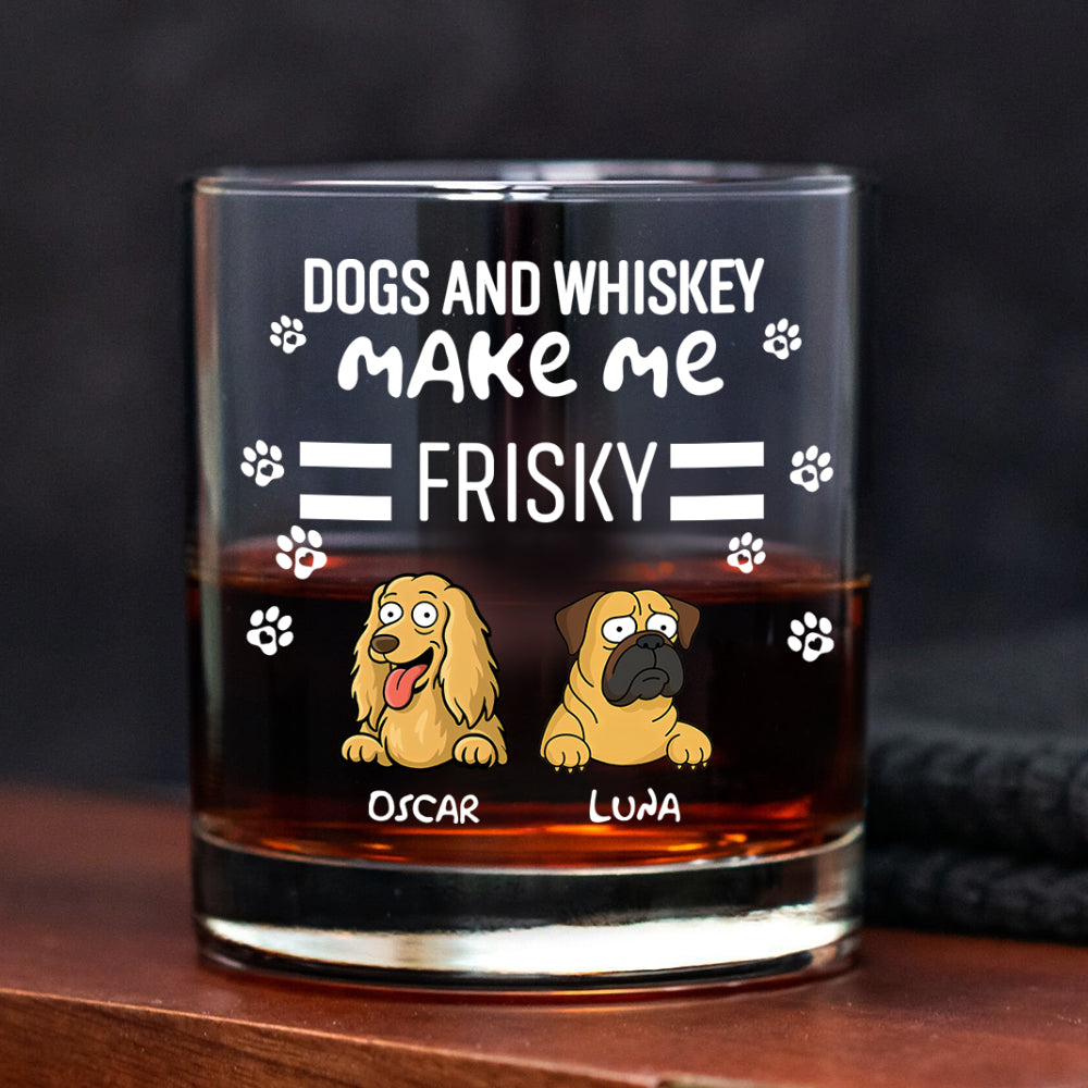 Personalized Funny Dog Make Me Friskey Whiskey Glass LM32 893367
