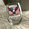America 250 Years of Freedom Patriotic Eagle Flag Wine Glass HA75 897344