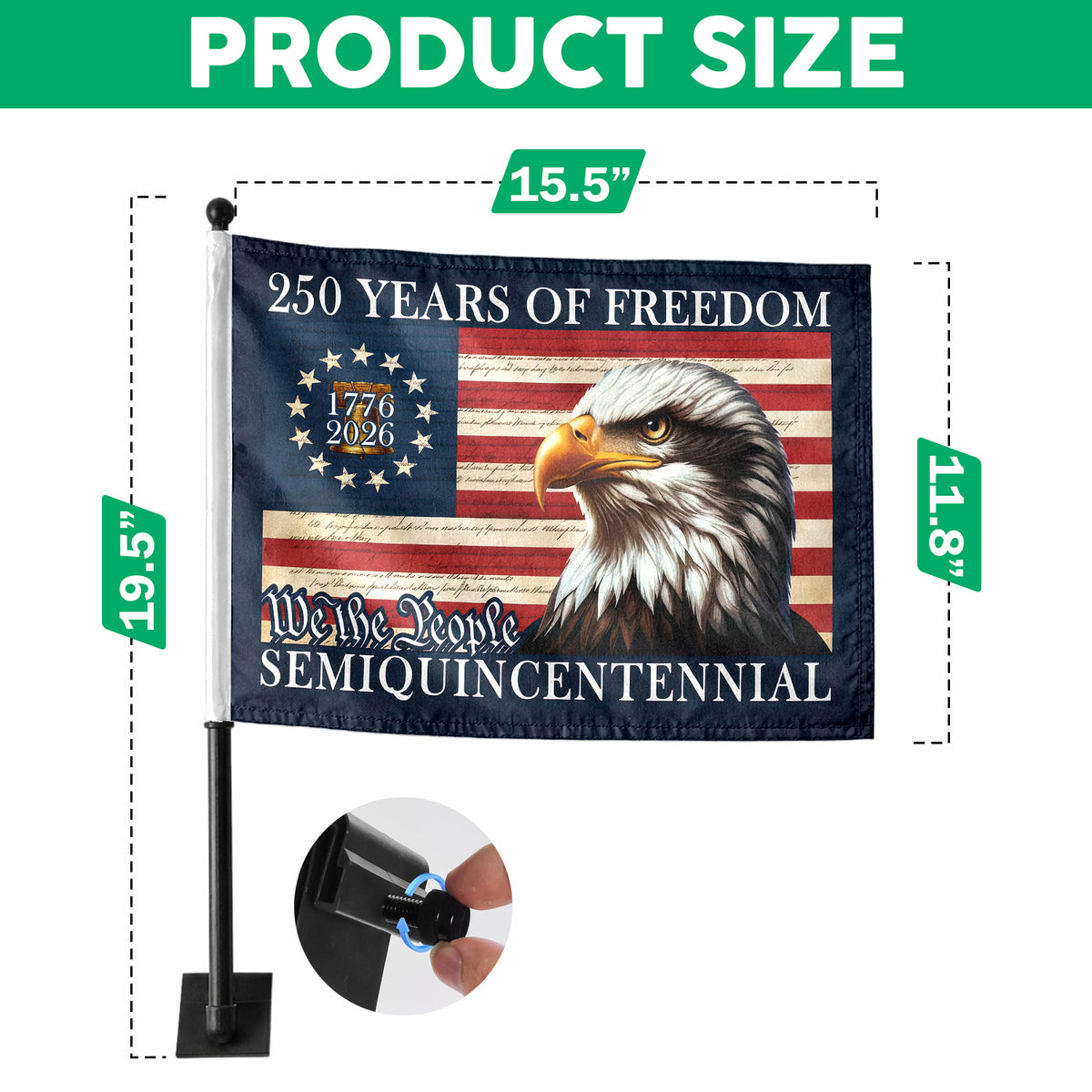 250 Years of Freedom American, Patriotic Eagle American Car Flag HO82 900930