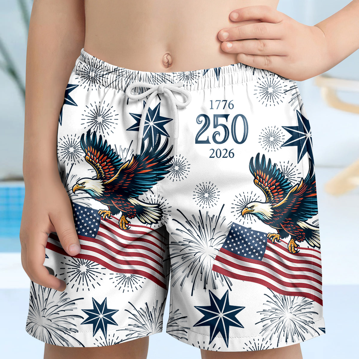 America Anniversary 1776–2026 Eagle Kid Beach Short TH10 169399
