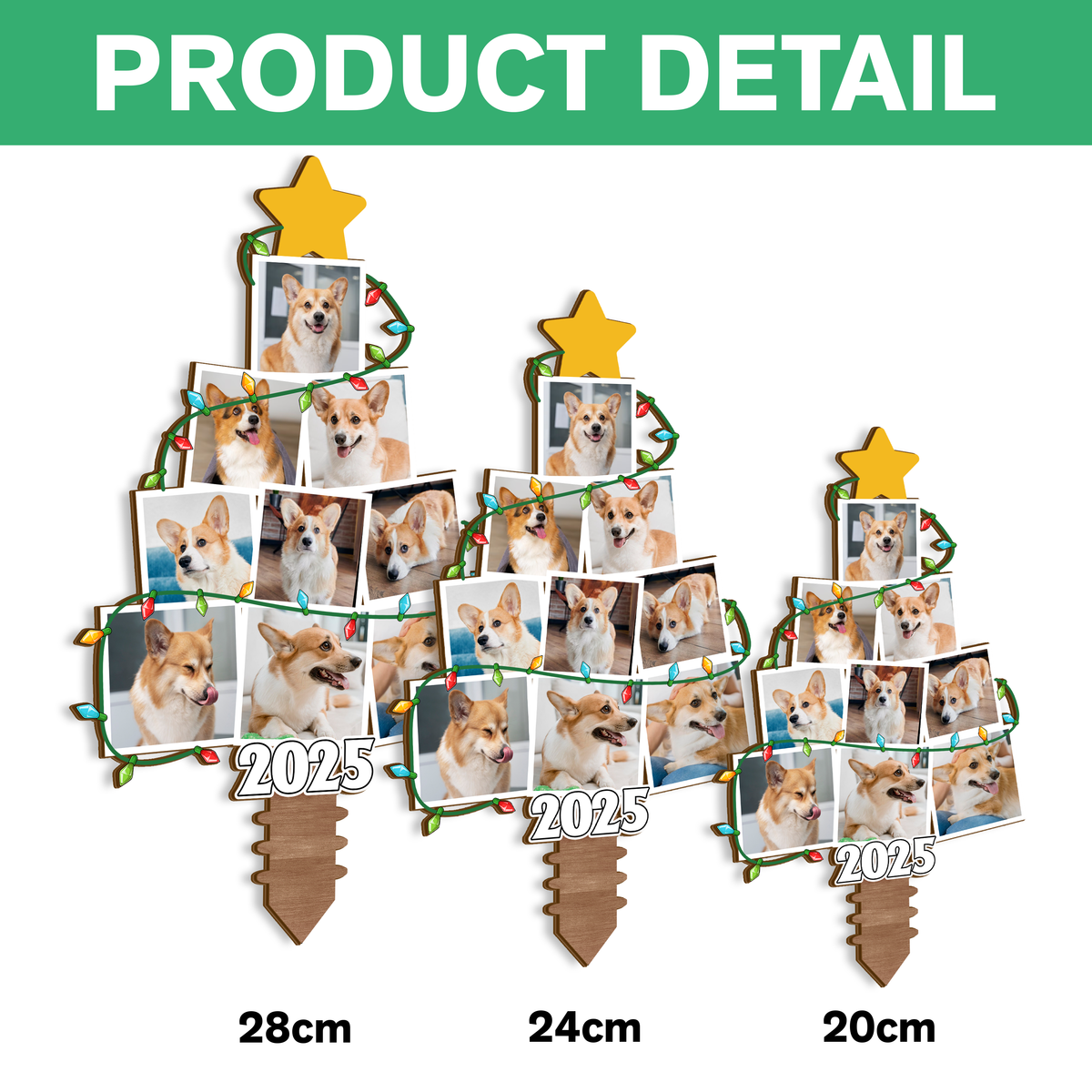 Custom Dog Photo Christmas Tree Acrylic Topper Gift For Dog Lover CH07 899026