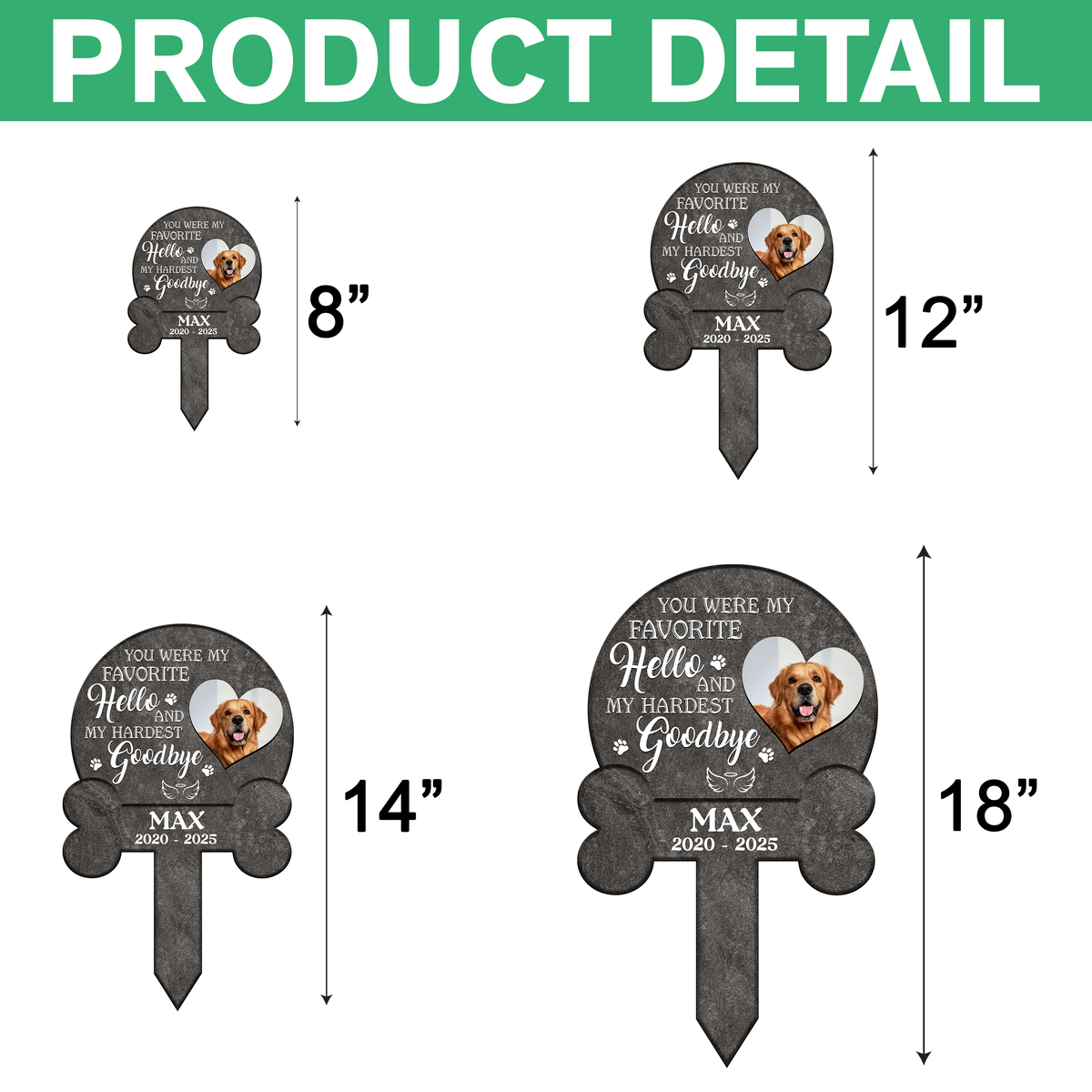 Custom Photo Your Pawprints Stay In My Heart Memorial Dog Garden Stake HA75 892772