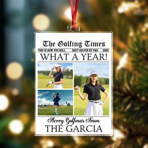 Custom Photo What A Year Acrylic Ornament Christmas Gift For Golf Lovers HO82 894692