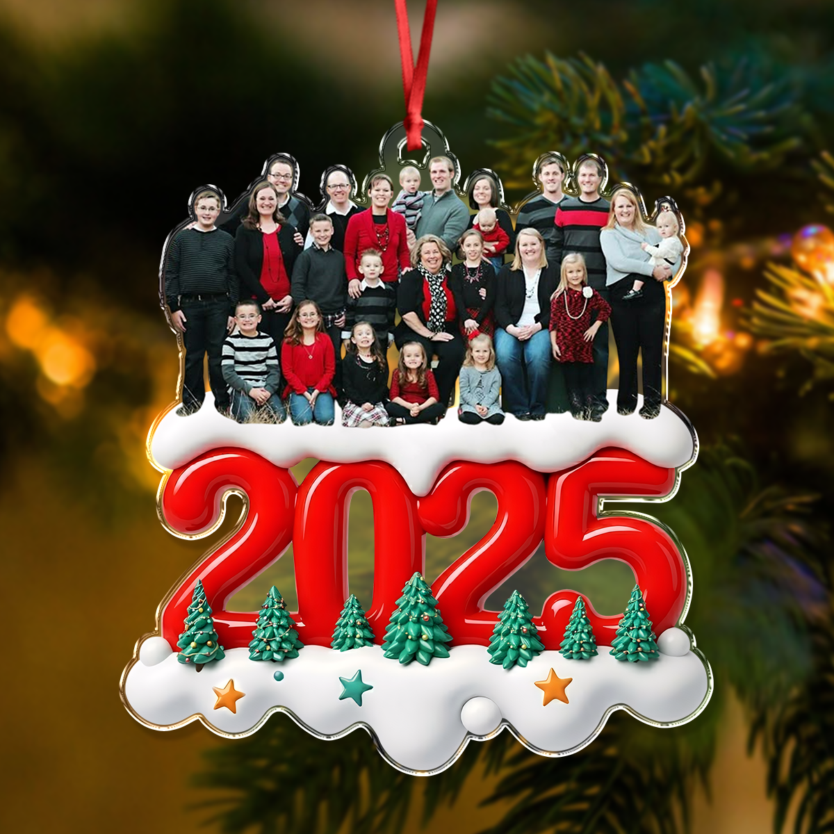 Custom Photo Together Forever Now Family Acrylic Ornament Gift For Mom, Dad, Brother, Sister, Kids HO82 900210