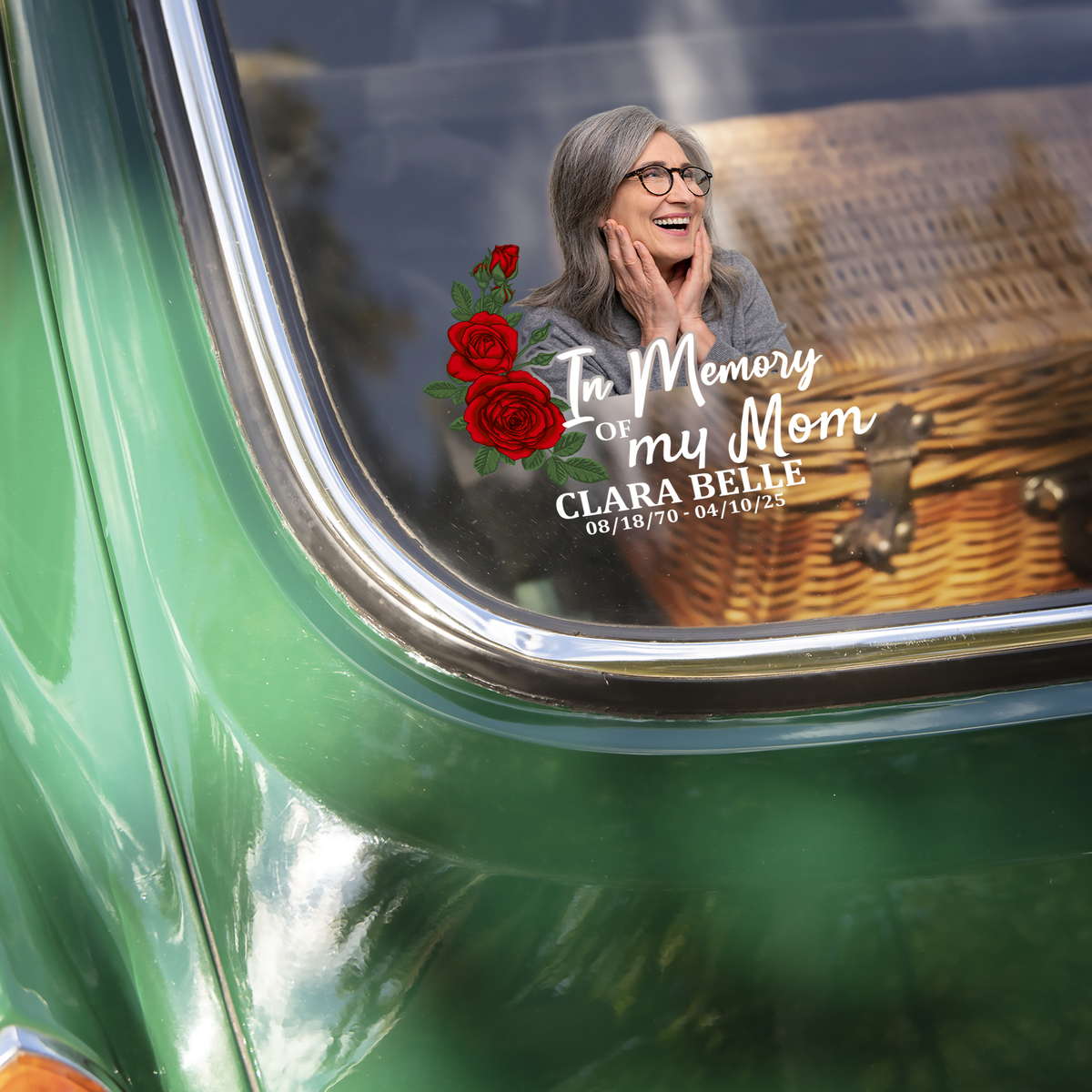 Custom Memorial Photo In Memory Of My Mom Car Window Decal Sticker HO82 901070