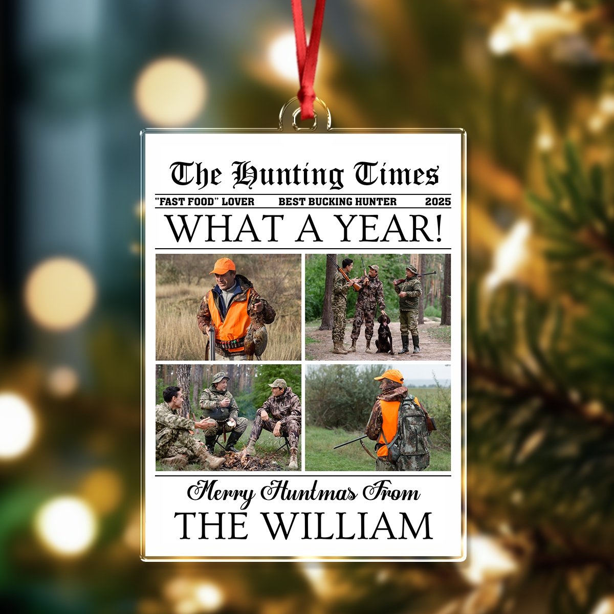 Custom Photo What A Year Acrylic Ornament Christmas Gift For Hunting Lovers HO82 894686