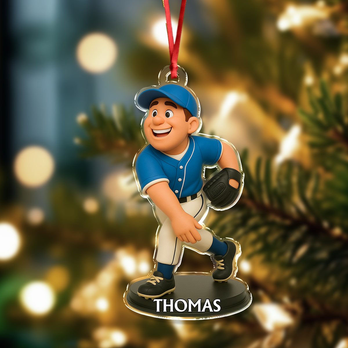 Custom Photo 3D Effect Figure For Baseball Lovers Acrylic Ornament LM32 895593