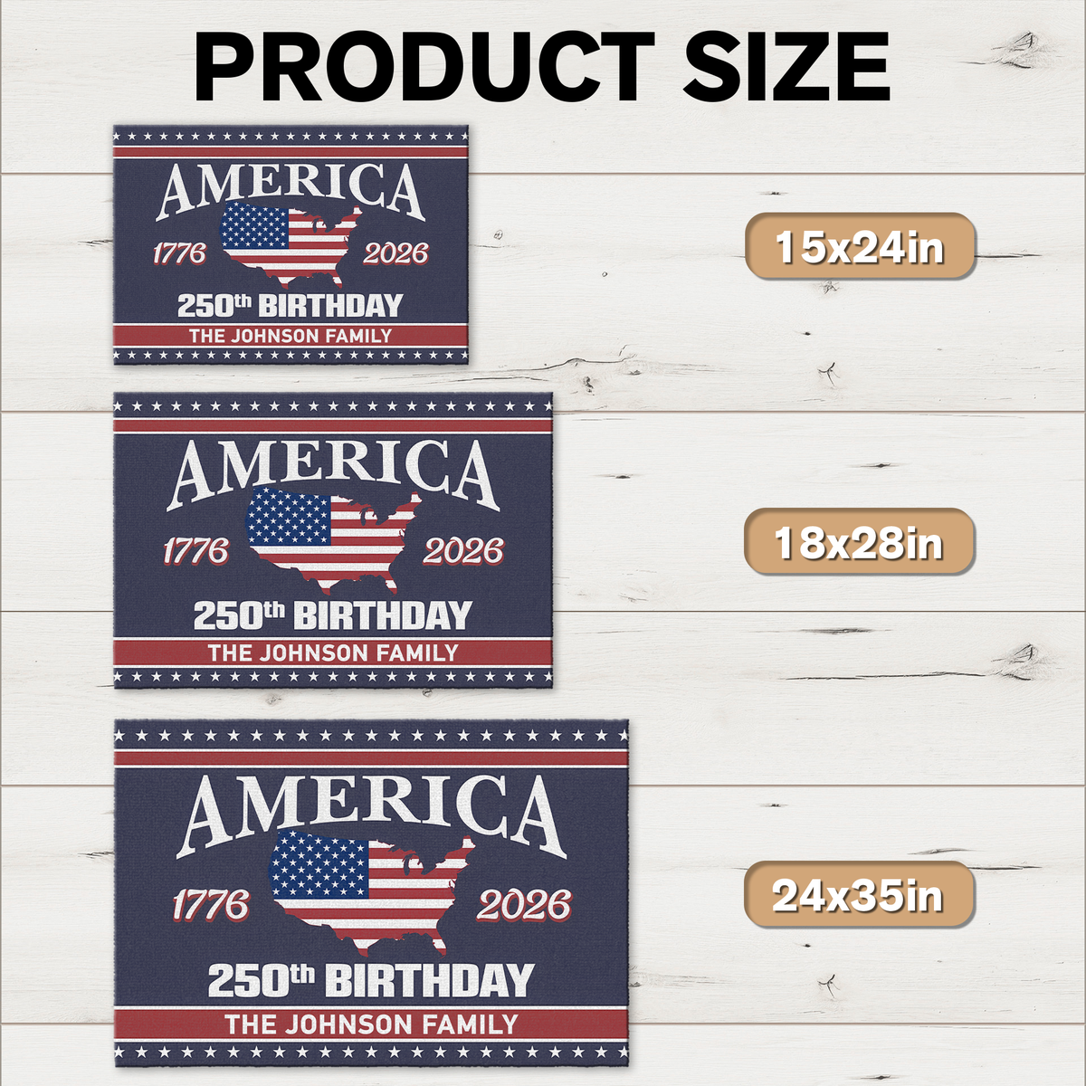 Personalized Family Name America 250th Anniversary Doormat TH10 898435