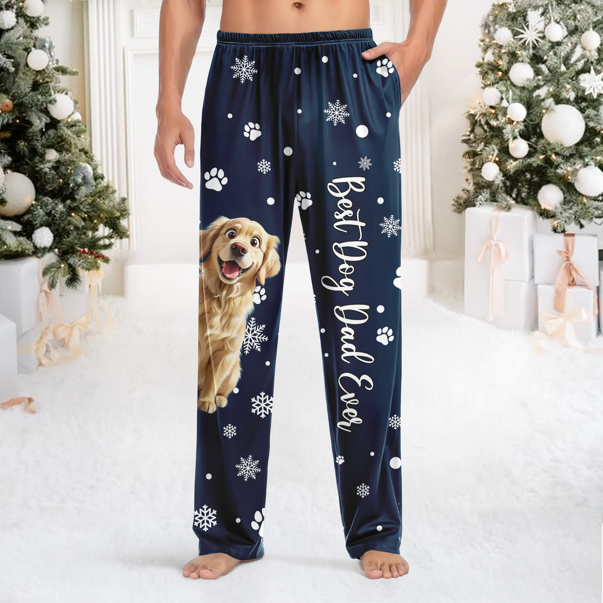 Custom Cute 3D Dog Dog Best Dad Ever, Best Dog Mom Ever Sweatpants HA75 898190