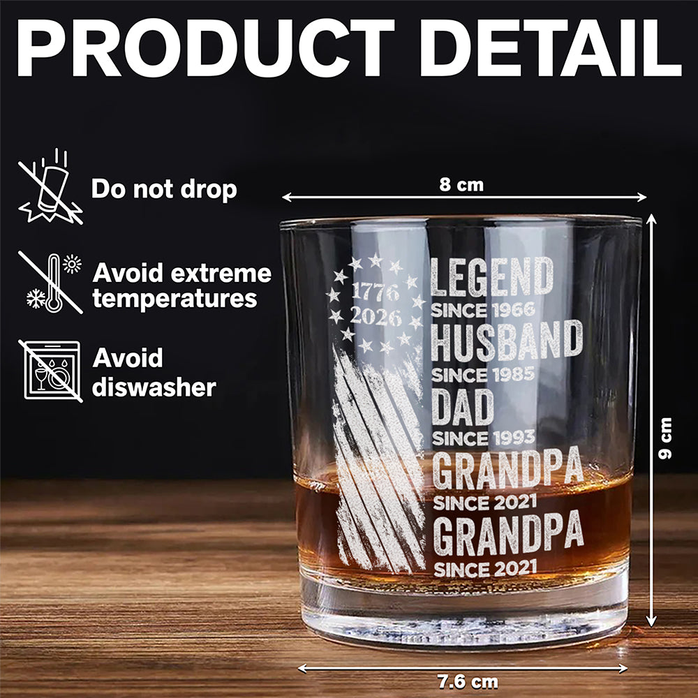 Personalized Legend, Husband, Dad And Grandpa Engraved Rock Glass HA75 920594