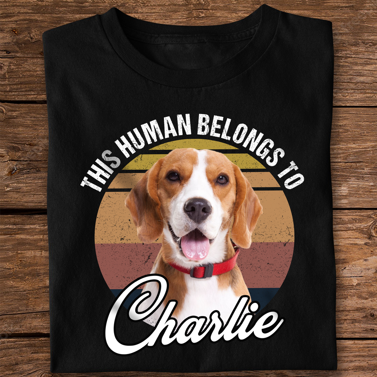 Custom Photo This Human Belongs To Dog & Cat Personalized Retro Dark Shirt CH07 896010
