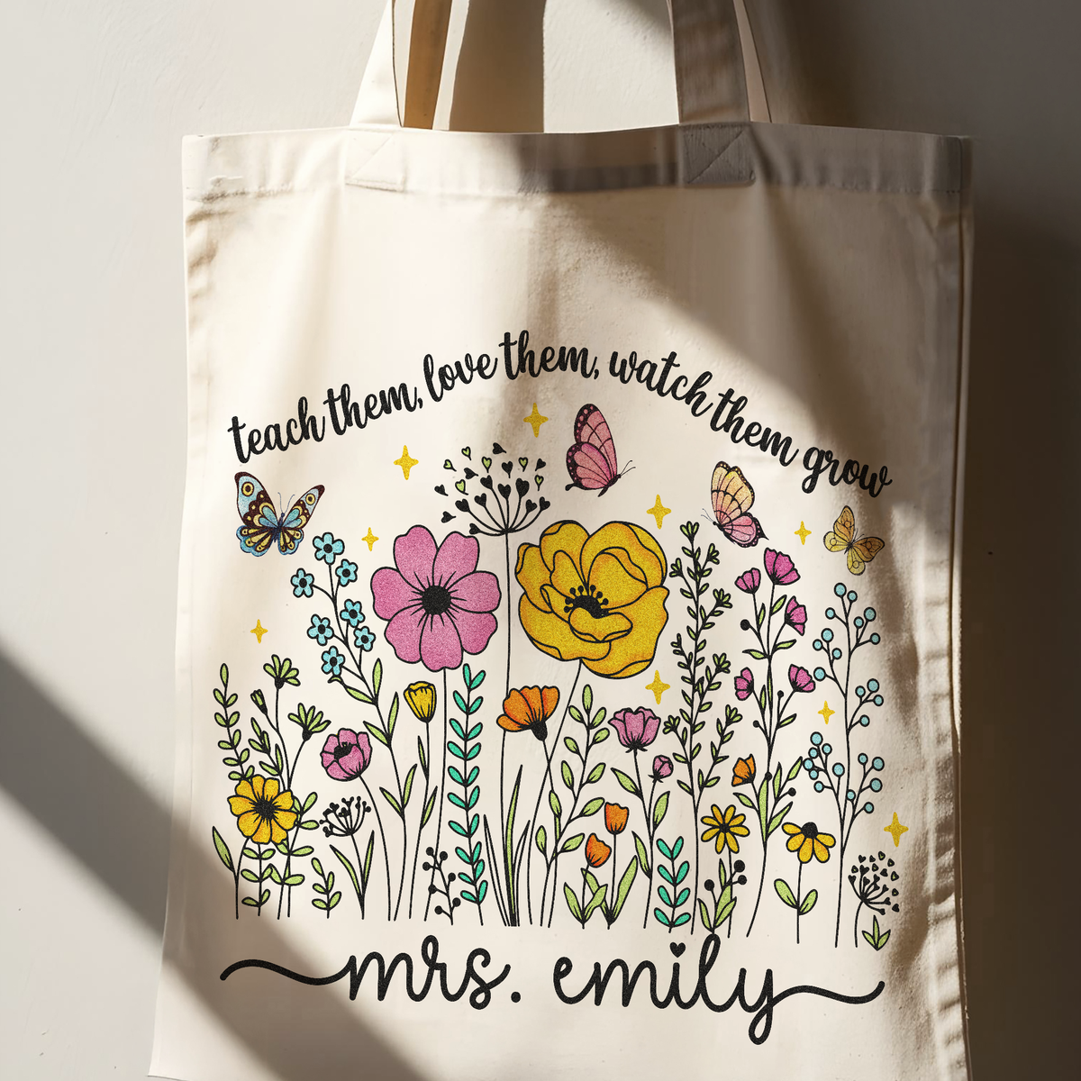 Teach Them Love Them Watch Them Grow Teacher Tote Bag Appreciation Gift For Teacher CH07 896150