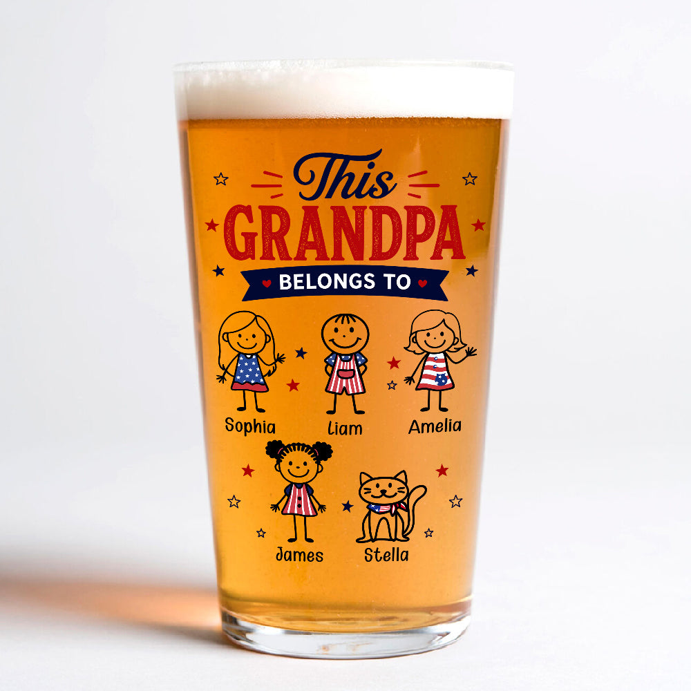 Personalized This Dad Belongs To Beer Glass - Father's Day Gift For Husband, Dad, Grandpa CH07 911396