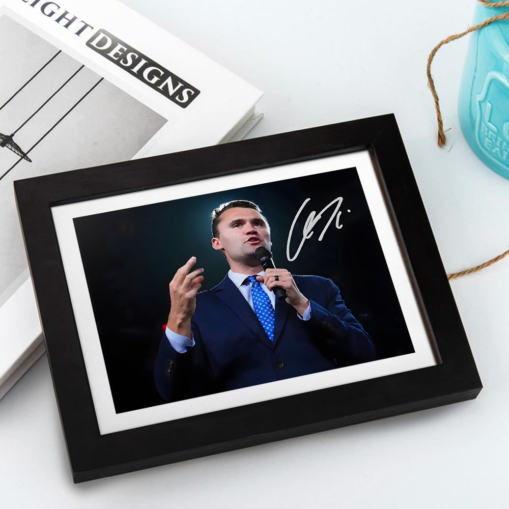 Charlie Kirk Autographed Signed Picture Frame HA75 64424