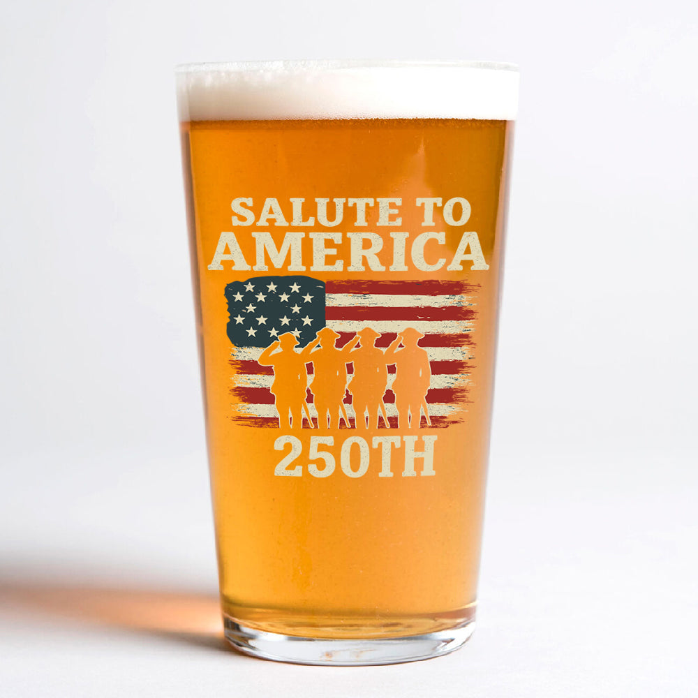 Salute To America 250th Veteran Beer Glass Happy America 250 Gifts CH07 896728