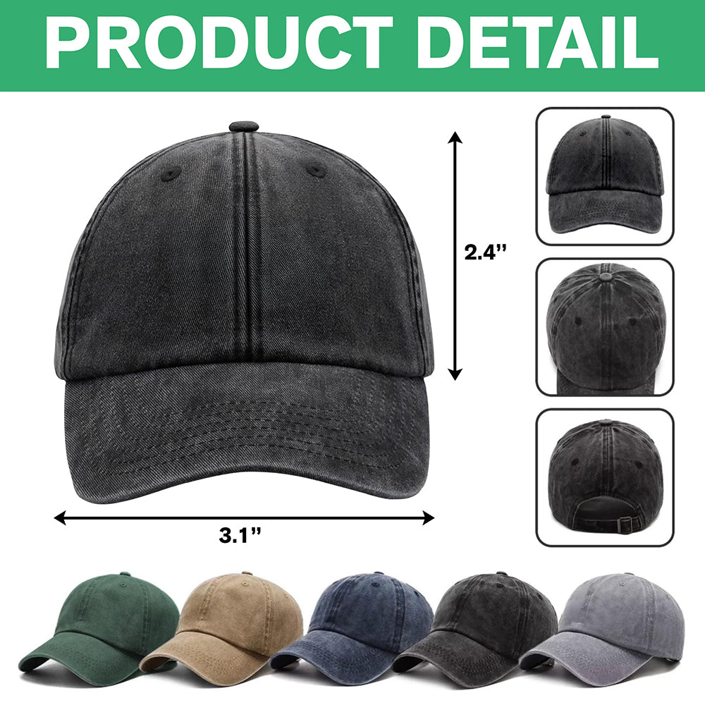 Personalised Vintage Photo And Year Senior - Officially A Senior - My Last First Day Washed Denim Baseball Cap HA75 922070